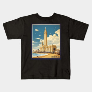 Mar del Plata Argentina Vintage Tourism Poster Kids T-Shirt